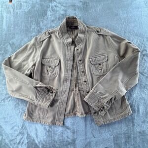 Jordache Utility Jacket Juniors 15/17 XL Beige Military Safari Cargo Boho Style‎